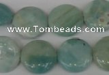 CAM620 15.5 inches 18mm flat round Chinese amazonite gemstone beads