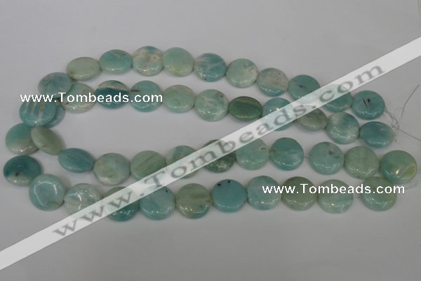 CAM620 15.5 inches 18mm flat round Chinese amazonite gemstone beads