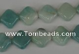 CAM626 15.5 inches 12*12mm diamond Chinese amazonite gemstone beads