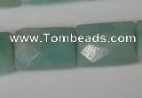 CAM633 15.5 inches 10*14mm faceted rectangle Chinese amazonite beads