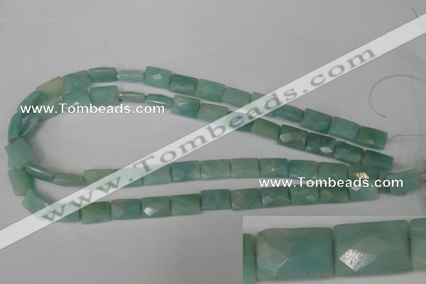 CAM633 15.5 inches 10*14mm faceted rectangle Chinese amazonite beads