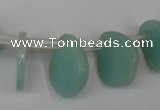 CAM635 Top-drilled 18*22mm leaf Chinese amazonite gemstone beads