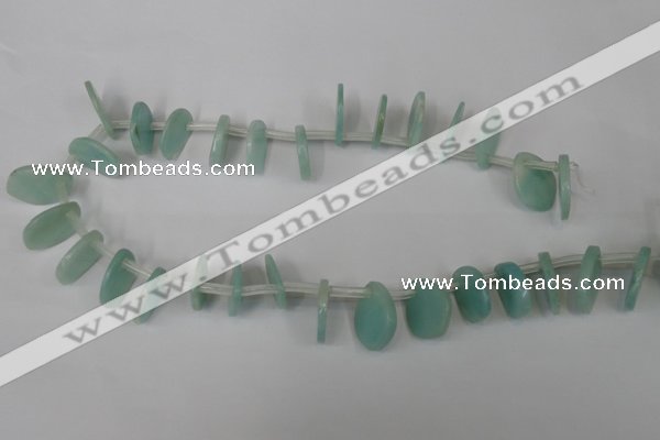 CAM635 Top-drilled 18*22mm leaf Chinese amazonite gemstone beads