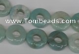 CAM636 15.5 inches 14mm donut Chinese amazonite gemstone beads