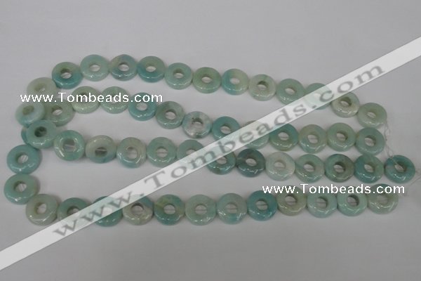 CAM636 15.5 inches 14mm donut Chinese amazonite gemstone beads