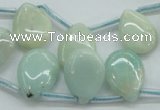 CAM651 Top-drilled 13*18mm flat teardrop amazonite beads