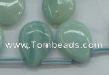 CAM652 Top-drilled 15*20mm flat teardrop amazonite beads