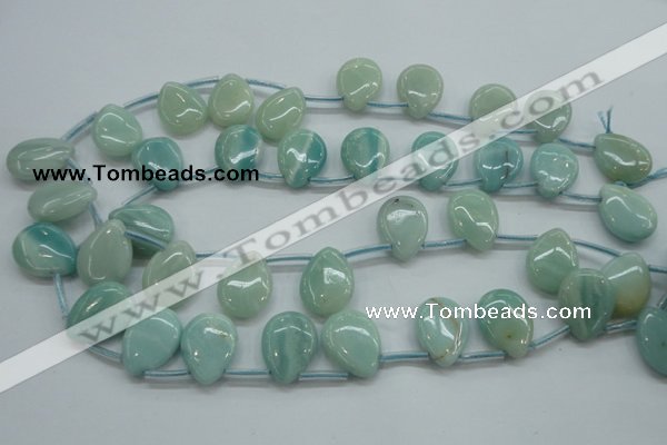 CAM652 Top-drilled 15*20mm flat teardrop amazonite beads