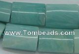 CAM672 15.5 inches 18*25mm flat tube amazonite gemstone beads