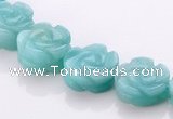 CAM78 5*12mm natural amazonite carved flower beads Wholesale