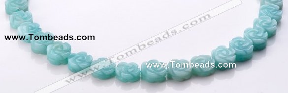 CAM78 5*12mm natural amazonite carved flower beads Wholesale