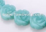 CAM79 natural amazonite 5*14mm carved flower beads Wholesale