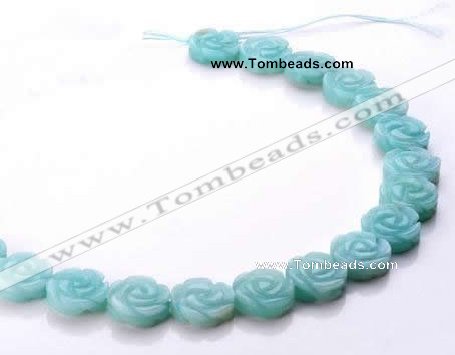 CAM80 5*16mm carved flower natural amazonite beads Wholesale