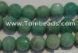 CAM814 15.5 inches 10mm faceted round Brazilian amazonite beads