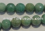 CAM815 15.5 inches 12mm faceted round Brazilian amazonite beads