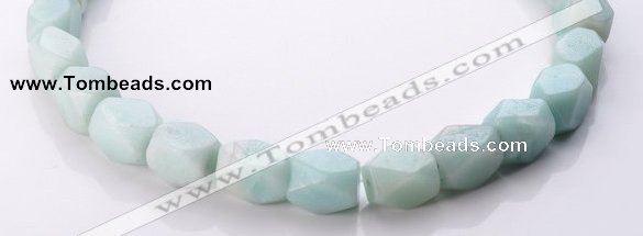 CAM85 faceted pebble 13*16mm natural amazonite beads wholesale