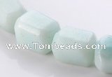 CAM86 16*17mm faceted pebble natural amazonite beads wholesale