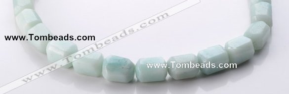 CAM86 16*17mm faceted pebble natural amazonite beads wholesale