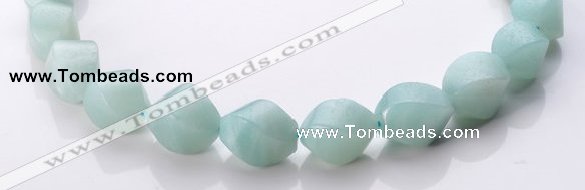 CAM88 15*20mm natural amazonite twisted pebble beads Wholesale