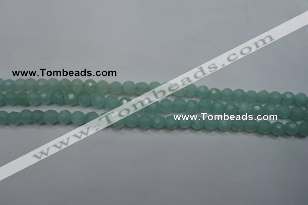 CAM905 15.5 inches 4mm faceted round amazonite gemstone beads wholesale