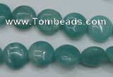 CAM915 15.5 inches 12mm flat round amazonite gemstone beads wholesale