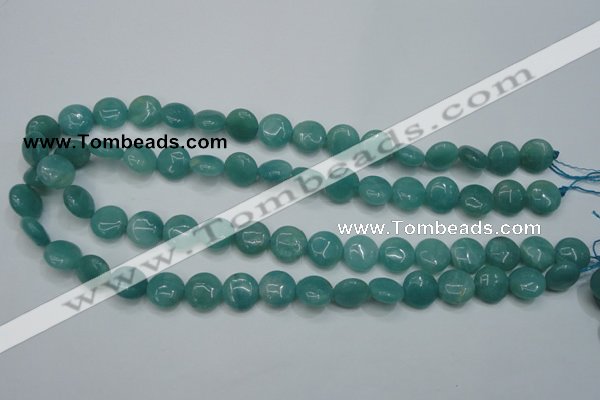 CAM915 15.5 inches 12mm flat round amazonite gemstone beads wholesale