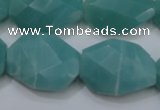 CAM968 15.5 inches 18*25mm twisted & faceted freefrom amazonite beads