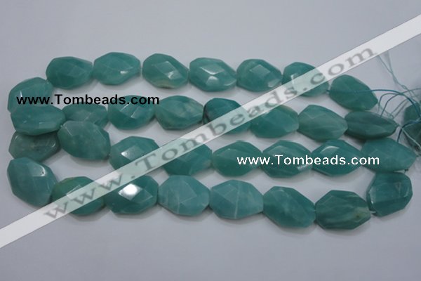 CAM968 15.5 inches 18*25mm twisted & faceted freefrom amazonite beads