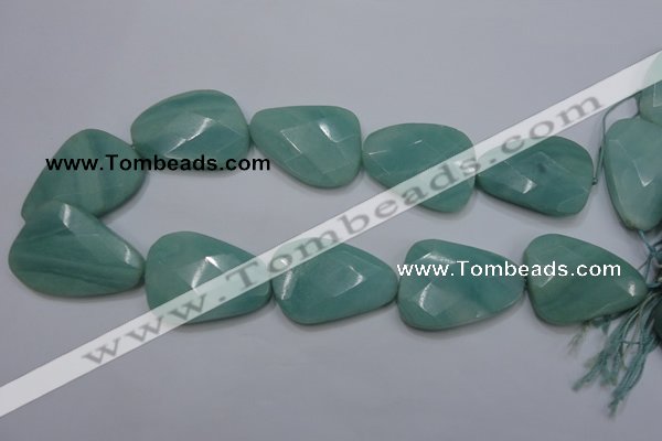 CAM970 15.5 inches 30*40mm faceted freefrom amazonite gemstone beads