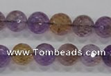 CAN11 15.5 inches 12mm faceted round natural ametrine gemstone beads