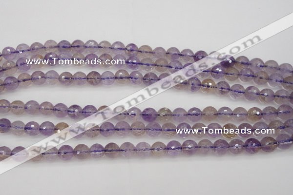 CAN152 15.5 inches 8mm faceted round natural ametrine beads