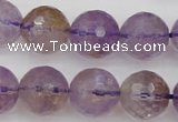 CAN154 15.5 inches 12mm faceted round natural ametrine beads