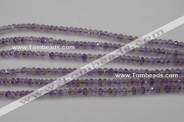 CAN158 15.5 inches 4*6mm faceted rondelle natural ametrine beads