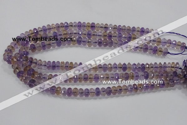 CAN17 15.5 inches 6*10mm faceted rondelle natural ametrine beads