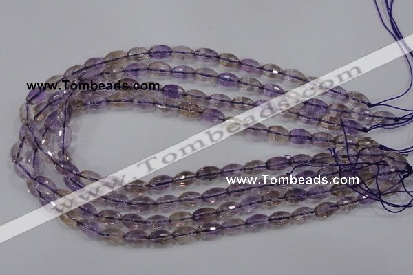 CAN18 15.5 inches 6*10mm faceted rice natural ametrine beads