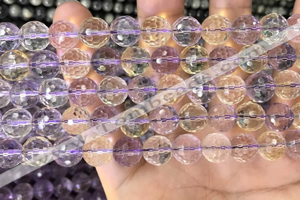 CAN230 15.5 inches 10mm faceted round ametrine gemstone beads