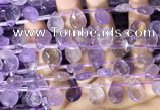 CAN239 Top drilled 10*14mm faceted briolette ametrine beads