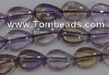 CAN38 15.5 inches 10*14mm flat teardrop natural ametrine beads