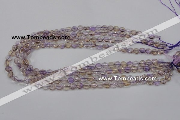 CAN40 15.5 inches 10mm flat round natural ametrine gemstone beads