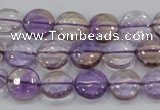 CAN42 15.5 inches 14mm flat round natural ametrine gemstone beads