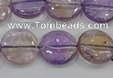 CAN44 15.5 inches 18mm flat round natural ametrine gemstone beads