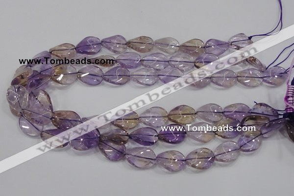 CAN53 15.5 inches 12*16mm twisted oval natural ametrine beads