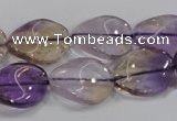 CAN54 15.5 inches 15*20mm twisted oval natural ametrine beads