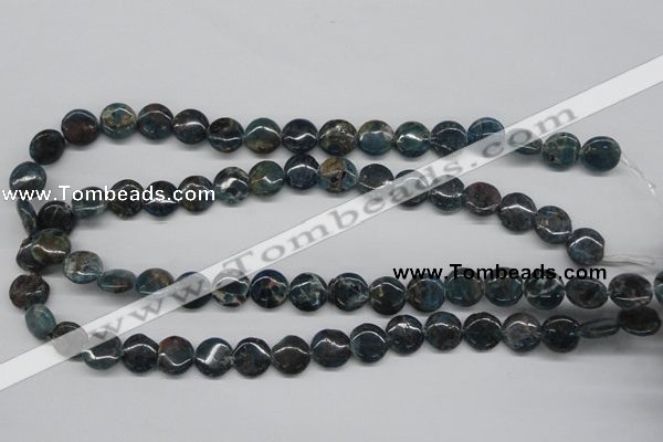 CAP08 15.5 inches 12mm flat round apatite gemstone beads wholesale