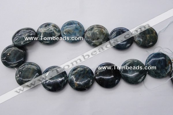 CAP348 15.5 inches 30mm flat round natural apatite gemstone beads