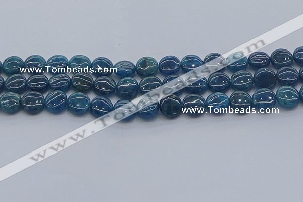 CAP381 15.5 inches 10mm flat round apatite gemstone beads