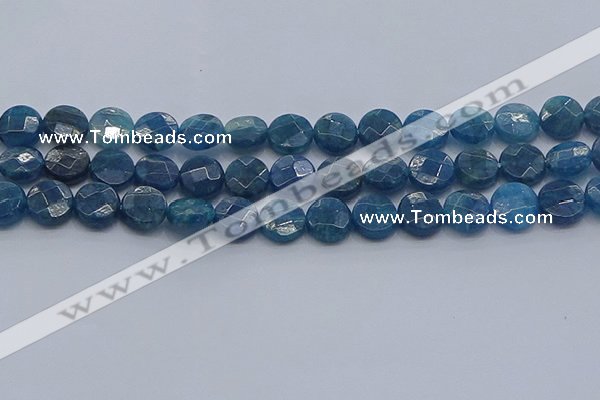 CAP388 15.5 inches 10mm faceted coin apatite gemstone beads