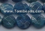 CAP389 15.5 inches 12mm faceted coin apatite gemstone beads