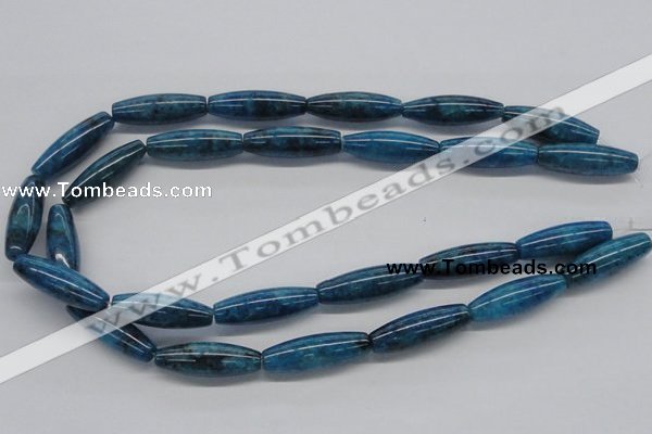 CAP59 15.5 inches 10*30mm rice dyed apatite gemstone beads wholesale