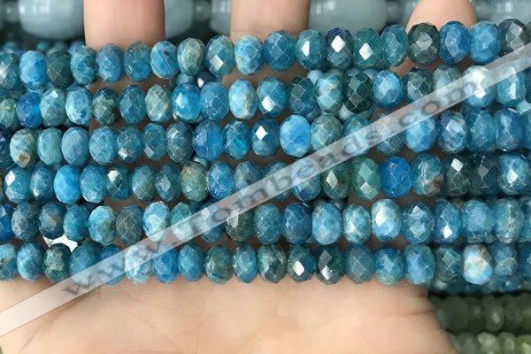 CAP656 15.5 inches 5*8mm faceted rondelle apatite gemstone beads